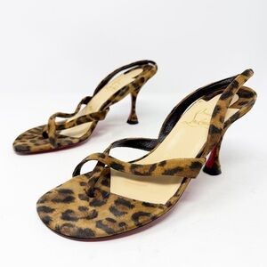Christian Louboutin Taralita Leopard Slingback Sandals Size 36.5